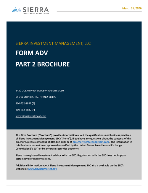 Sierra Investment Management Form ADV Part 2A (2026) Thumbnail