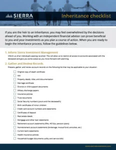 Sierra-Investment-Management-Inheritance-Checklist